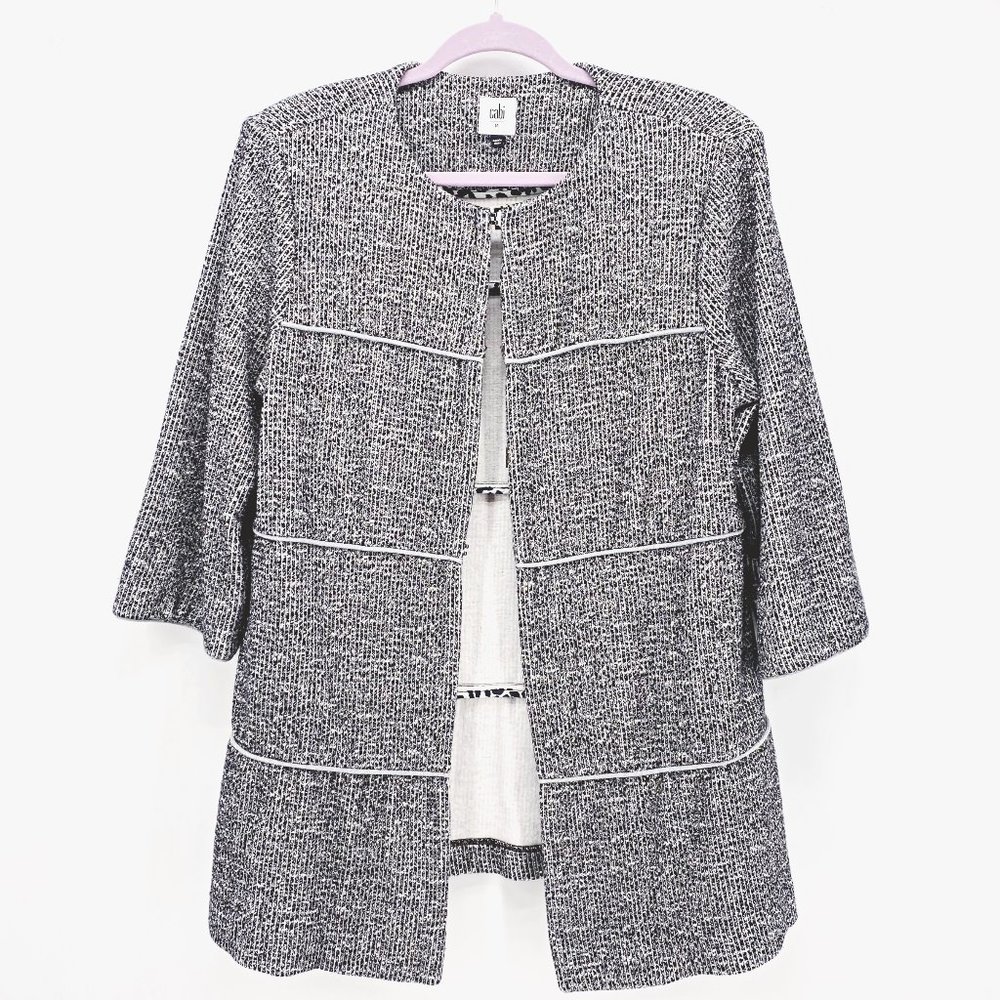 CAbi Black and White Textured Jacket
